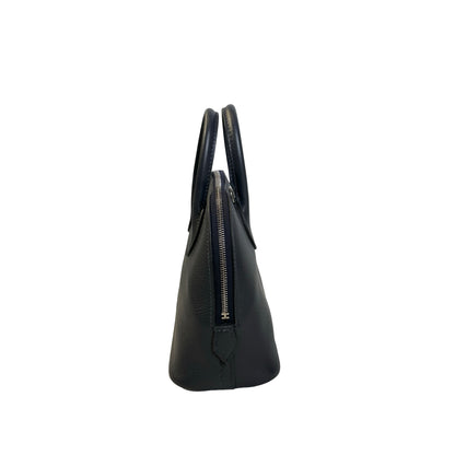 Used HERMES Leather Bolide Handbag Navy PHW