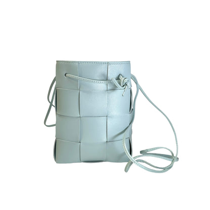 Used BOTTEGA VENETA Intrecciato Cassette Bucket Bag Bucket Bag Light Blue