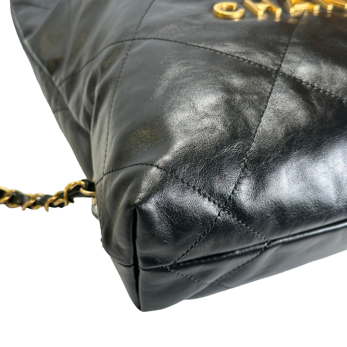 Used CHANEL Quilted Leather Chanel 22 Backpack Backpack Black