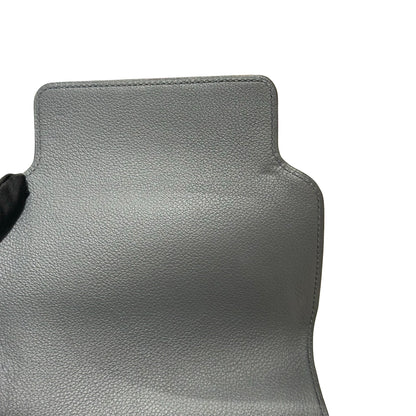 Used Hermès Clemence leather MINI ROULIS Shoulder Bag Gray PHW