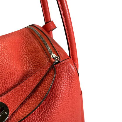 Used HERMES Clemence Lindy Handbag Pink