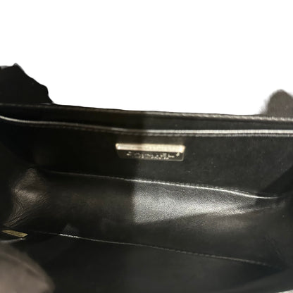Used CHANEL Quilted Caviar Classic Flap Chain Shoulder Bag Black Silver