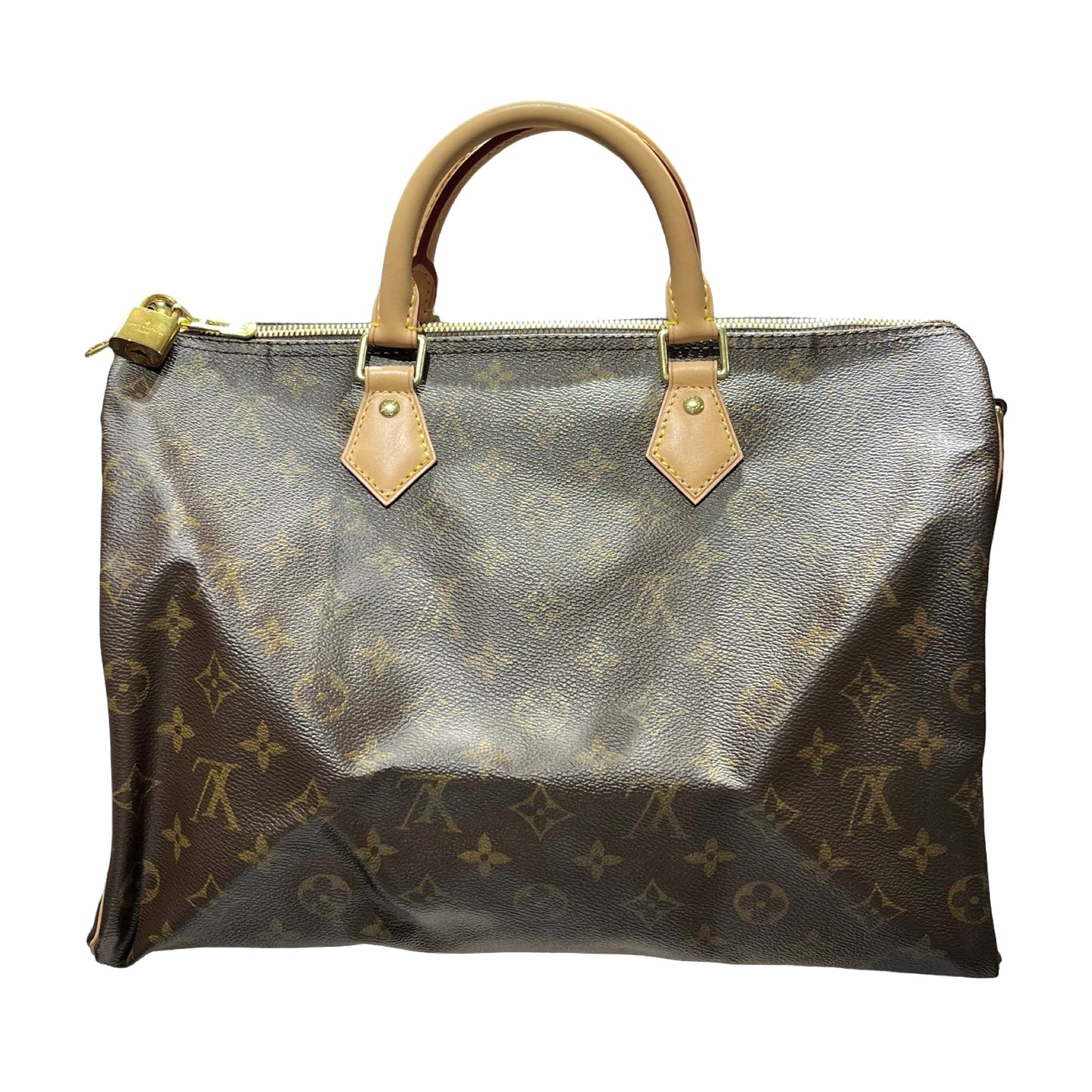 Used LOUIS VUITTON Monogram Canvas Speedy 35 Holdall Brown GHW
