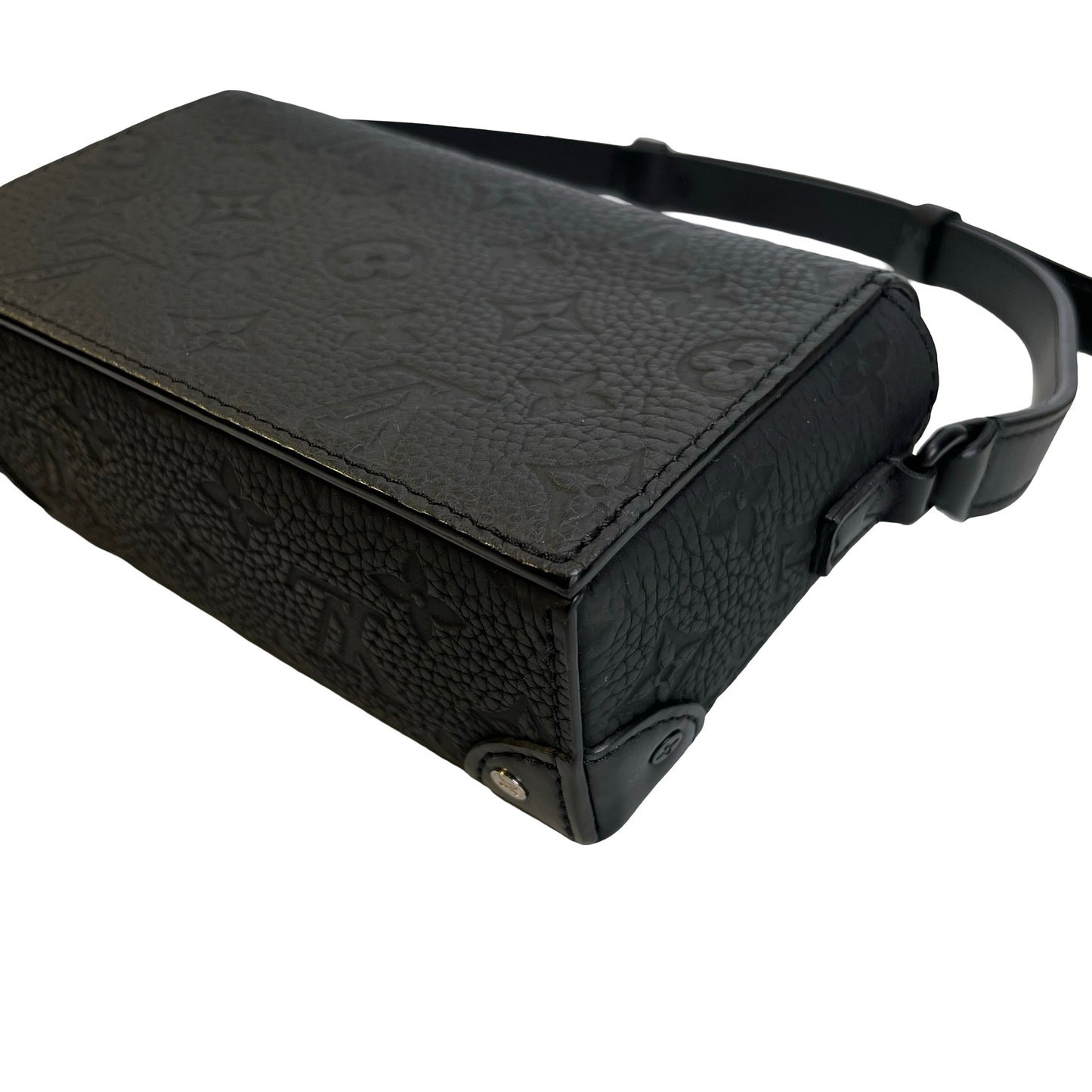 Used LOUIS VUITTON Monogram Taurillon Mini Soft Trunk Crossbody Bag Black