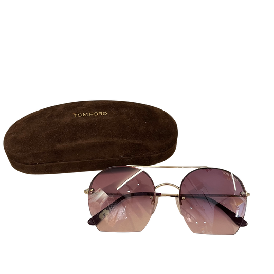 Used TOM FORD Solid Sunglasses SUNGLASSESS Pink GolD