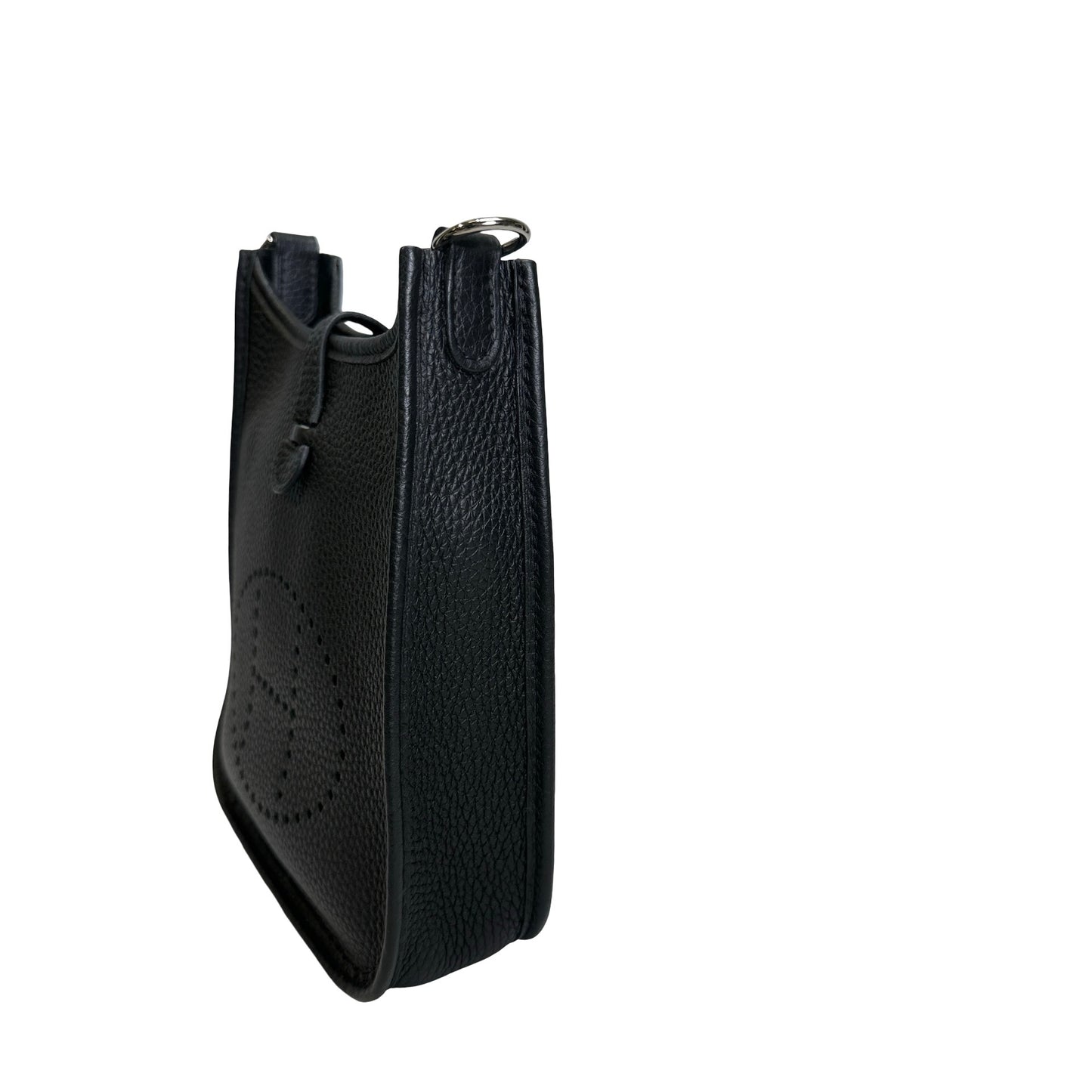 Used HERMES Clemence Evelyne Crossbody Bag Black