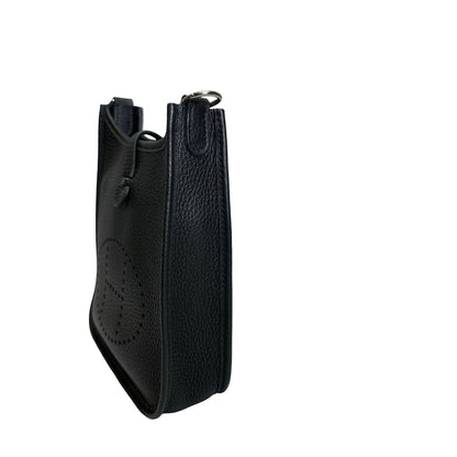 Used HERMES Clemence Evelyne Crossbody Bag Black