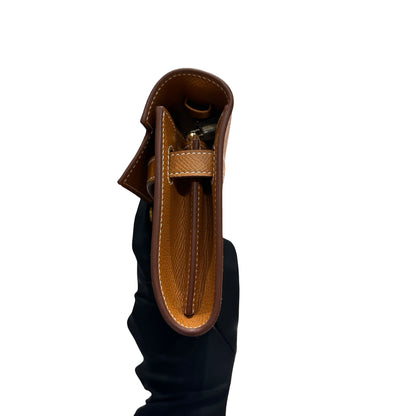 Used HERMÈS Epsom Leather KELLY. TO GO Cross Body Bag Gold (37) GHW