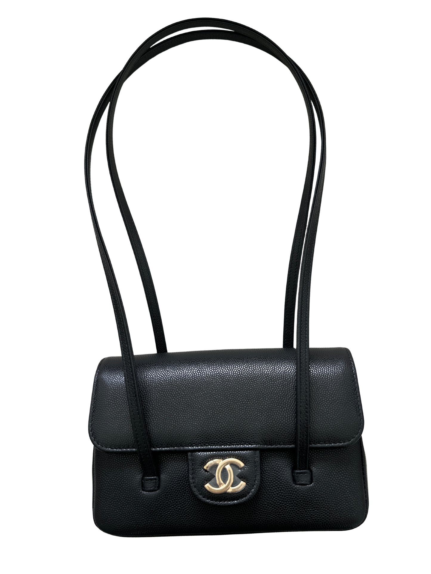 Brand New CHANEL Grained Calfskin Caviar Preppy Coco Mini Flap Bag Shoulder Bag Black
