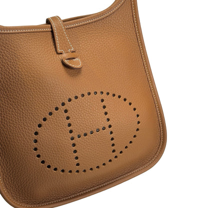 Used HERMES Clemence Evelyne Shoulder Bag Gold