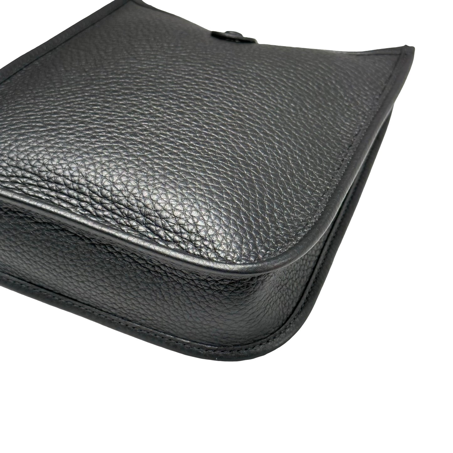 New HERMÈS MINI EVELYNE Cross Body Bag Black PHW