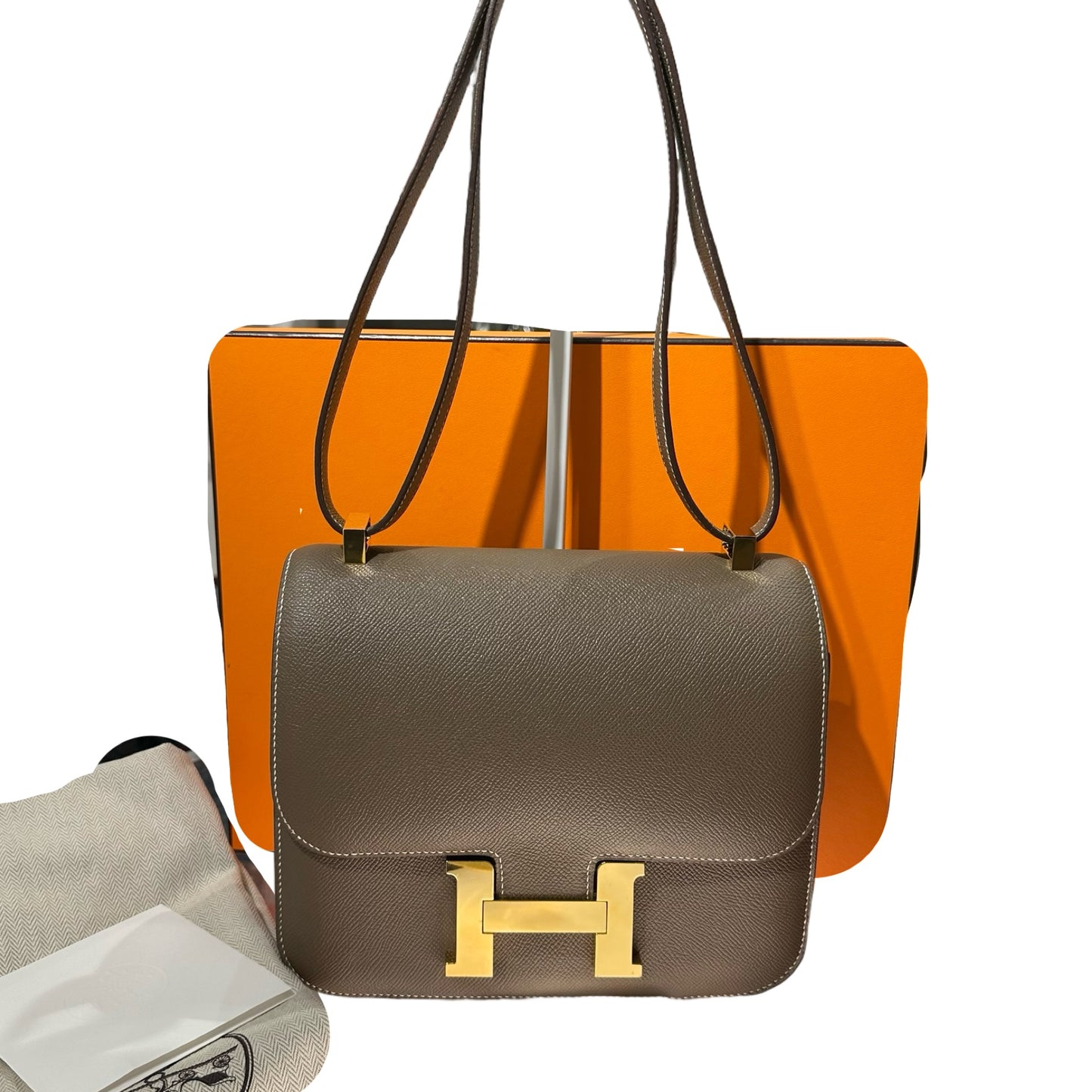 Used HERMÈS Constance 24 Shoulder Bag Etoupe (18) GHW