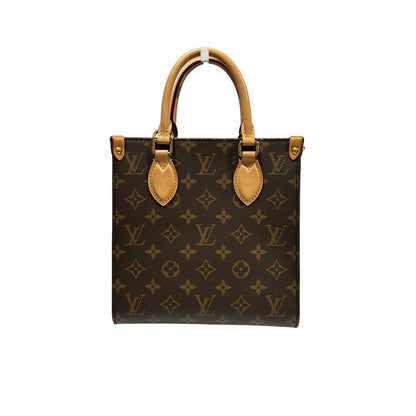Used Louis Vuitton Monogram Coated Canvas Sac Plat BB Handbag Brown GHW