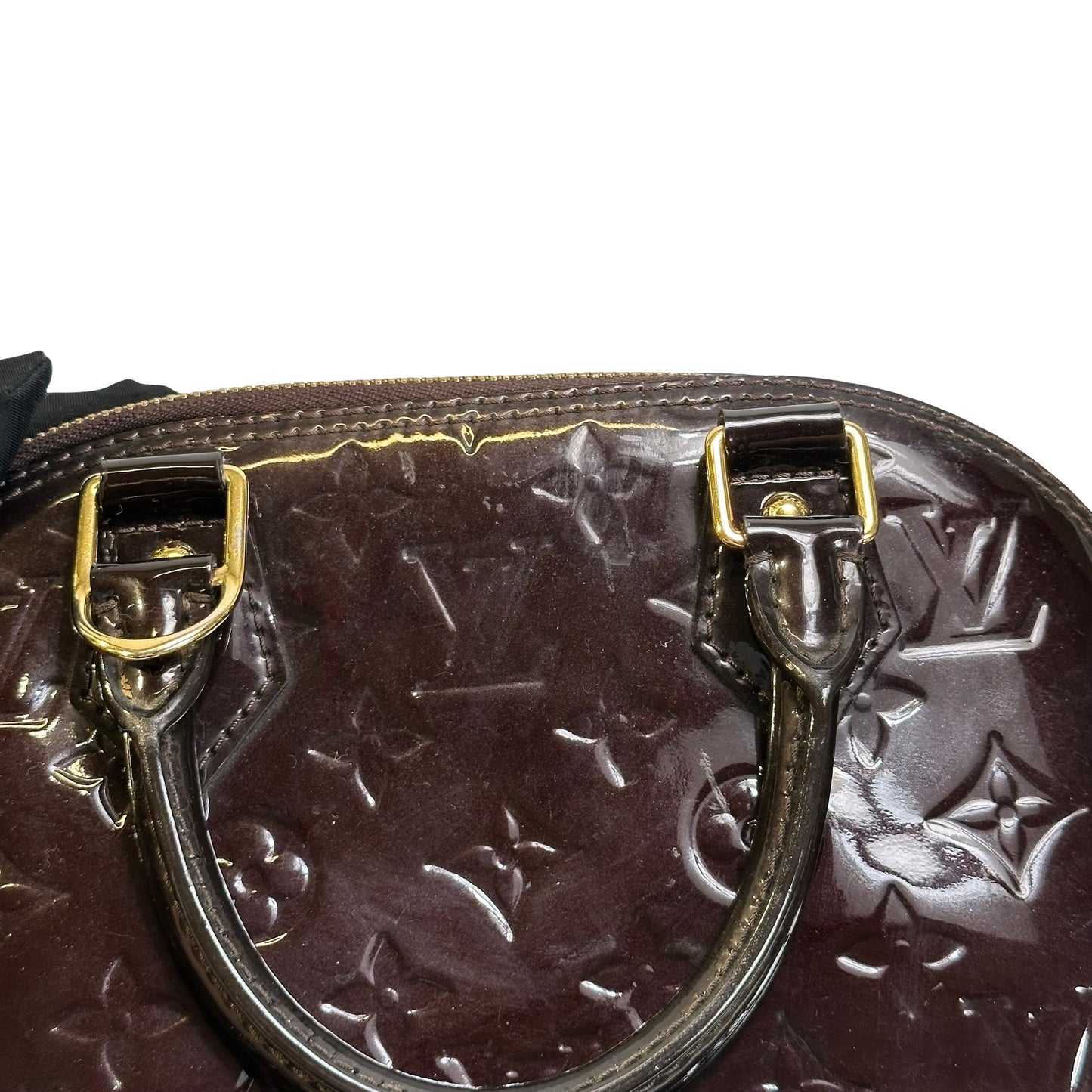 Used LOUIS VUITTON Patent Alma Cross body bag Amarante