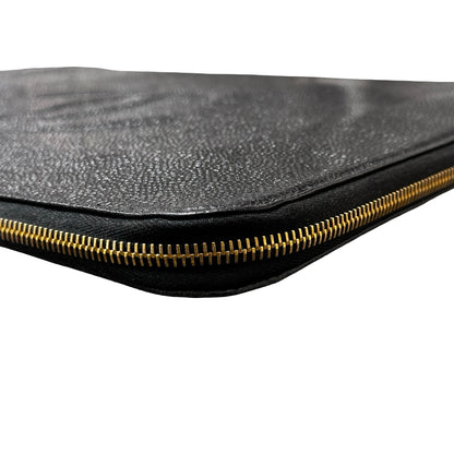 Used Chanel Calfskin Leather Clutch Black GHW