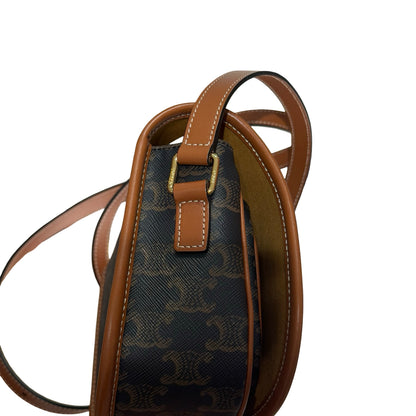 Used CÉLINE FOLCO BAG FOLCO Cross Body Bag Brown GHW