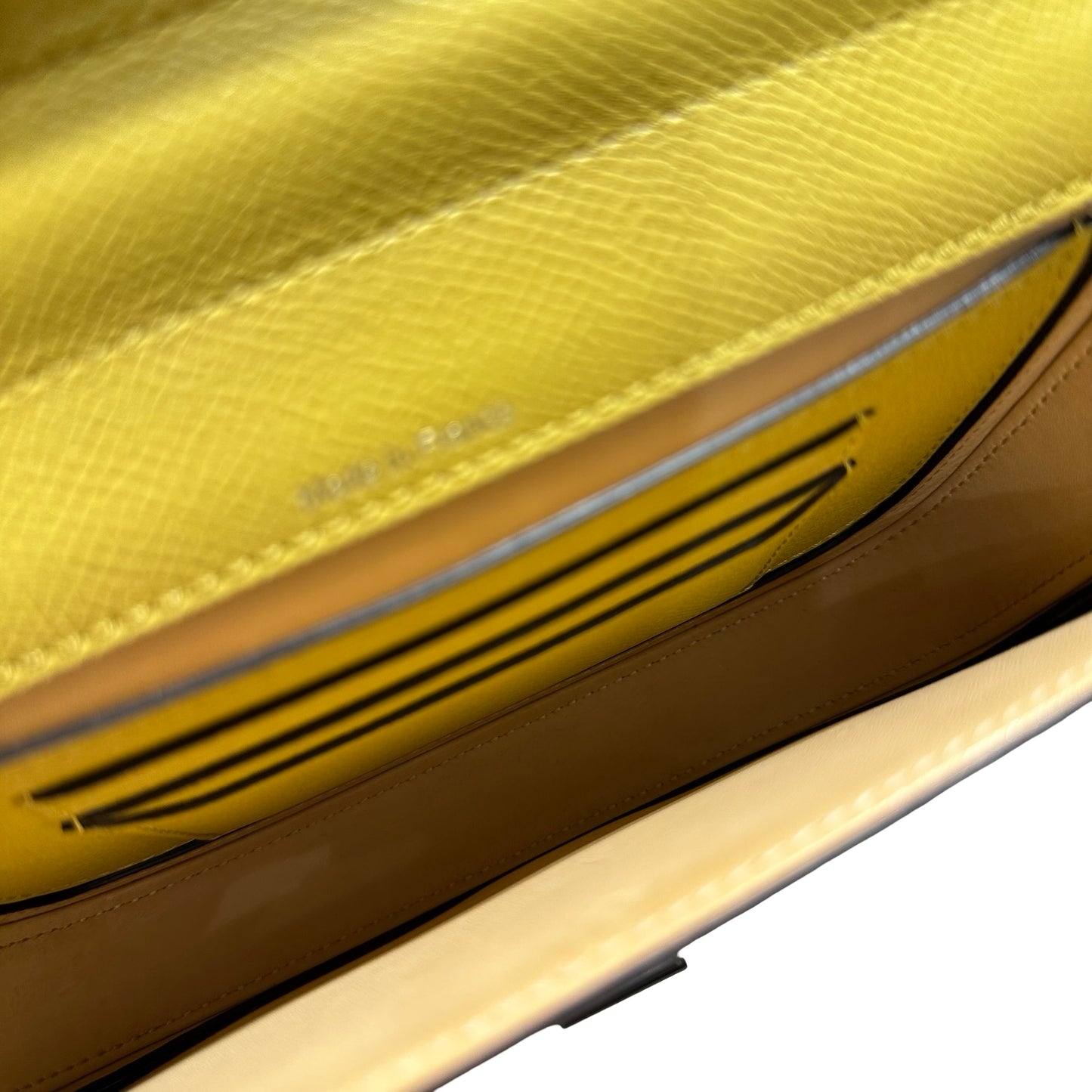 Used DELVAUX Alpina Calf Lingot Small Cross Body Bag Yellow PHW