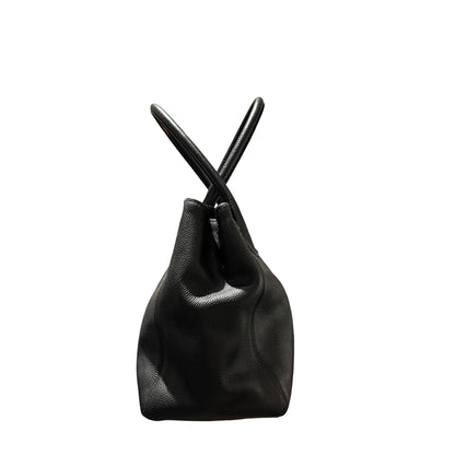 Used CHANEL Calfskin Leather Executive Tote Bag Black PHW
