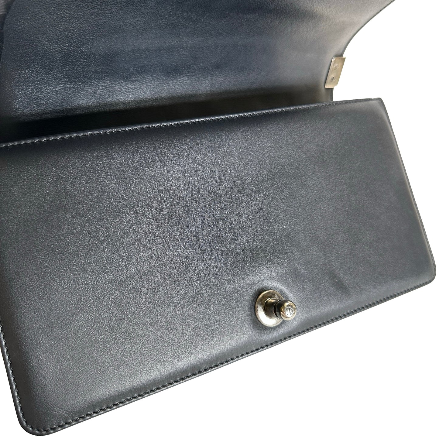 Used CHANEL Matelasse Lambskin Boy Chain shoulder bag Black Silver