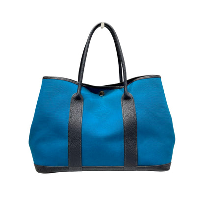 Used HERMÈS Canvas Leather GP36 Tote Bag Green PHW