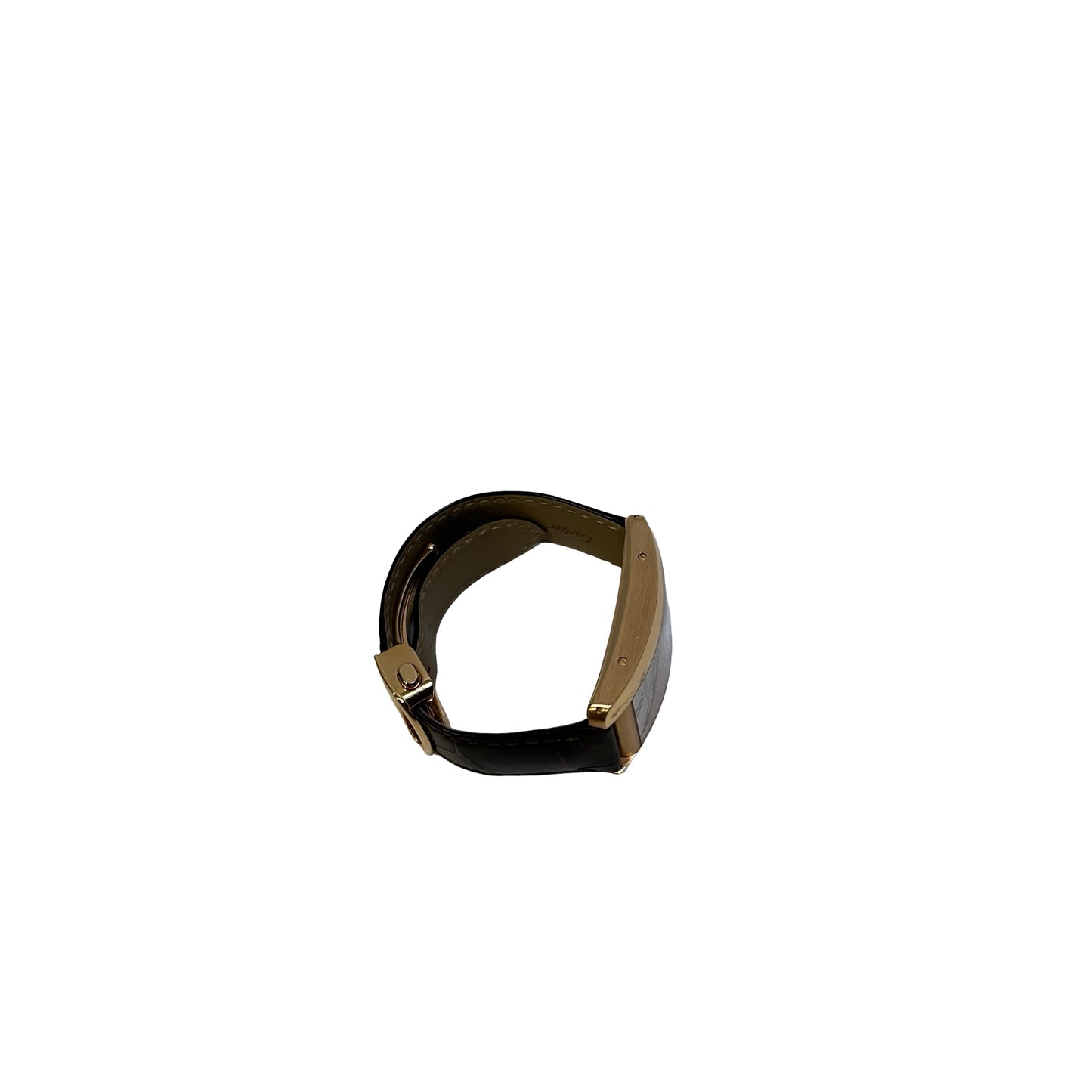 Used CARTIER Leather Gold Tank Americaine Watch Gold Brown