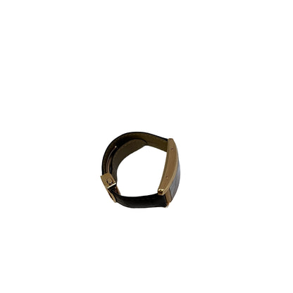 Used CARTIER Leather Gold Tank Americaine Watch Gold Brown