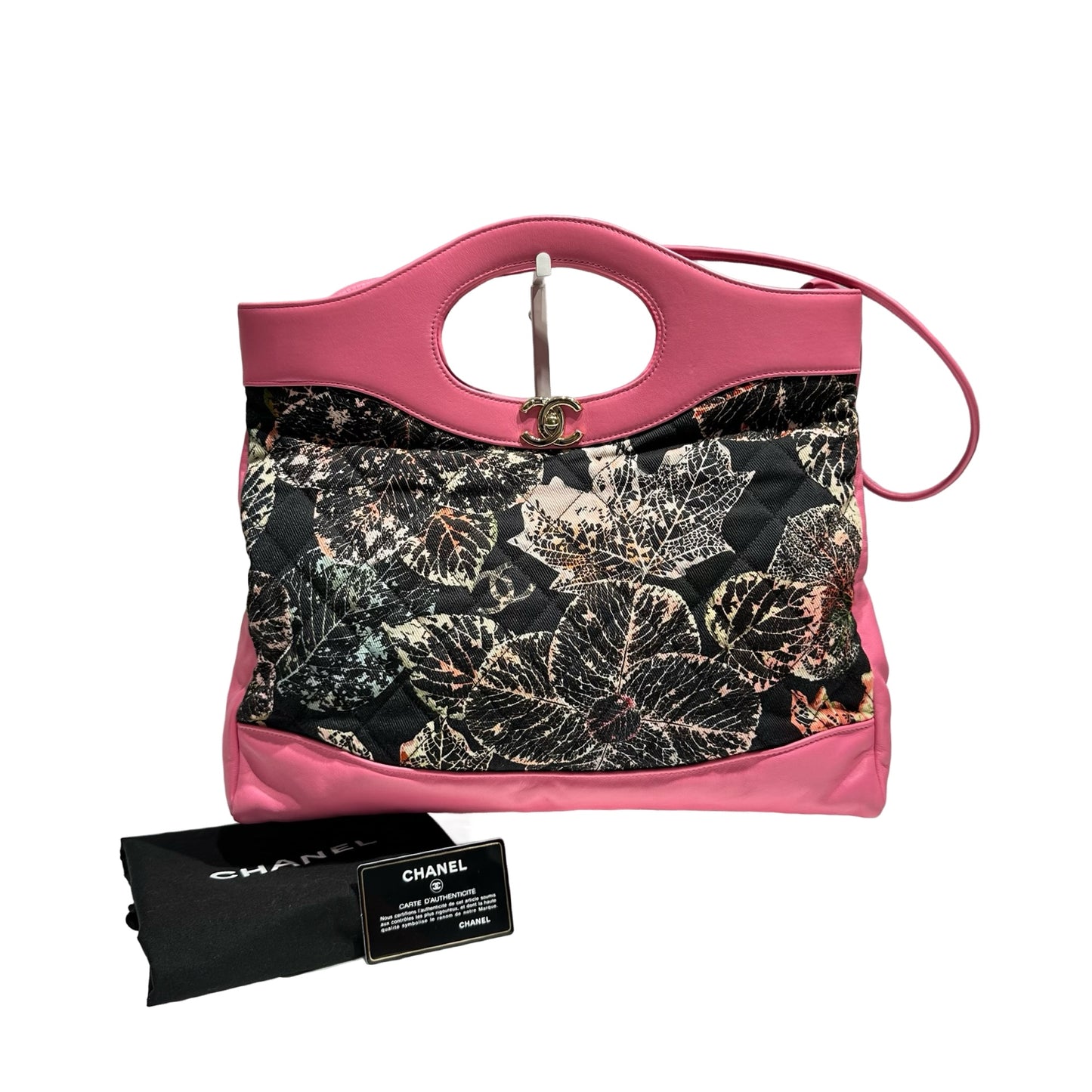 CHANEL 31 BAG LARGE FLORAL PINK NYLON GHW [3000154]
