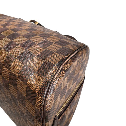 Used LOUIS VUITTON Damier Ebene Triana Handbag Brown GHW