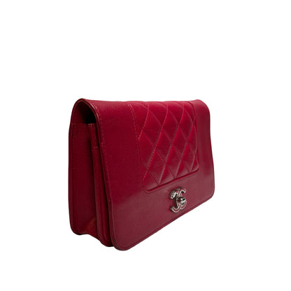 Used CHANEL Quilted Leather Wallet On Chain (WOC) Wallet on chain Red PHW