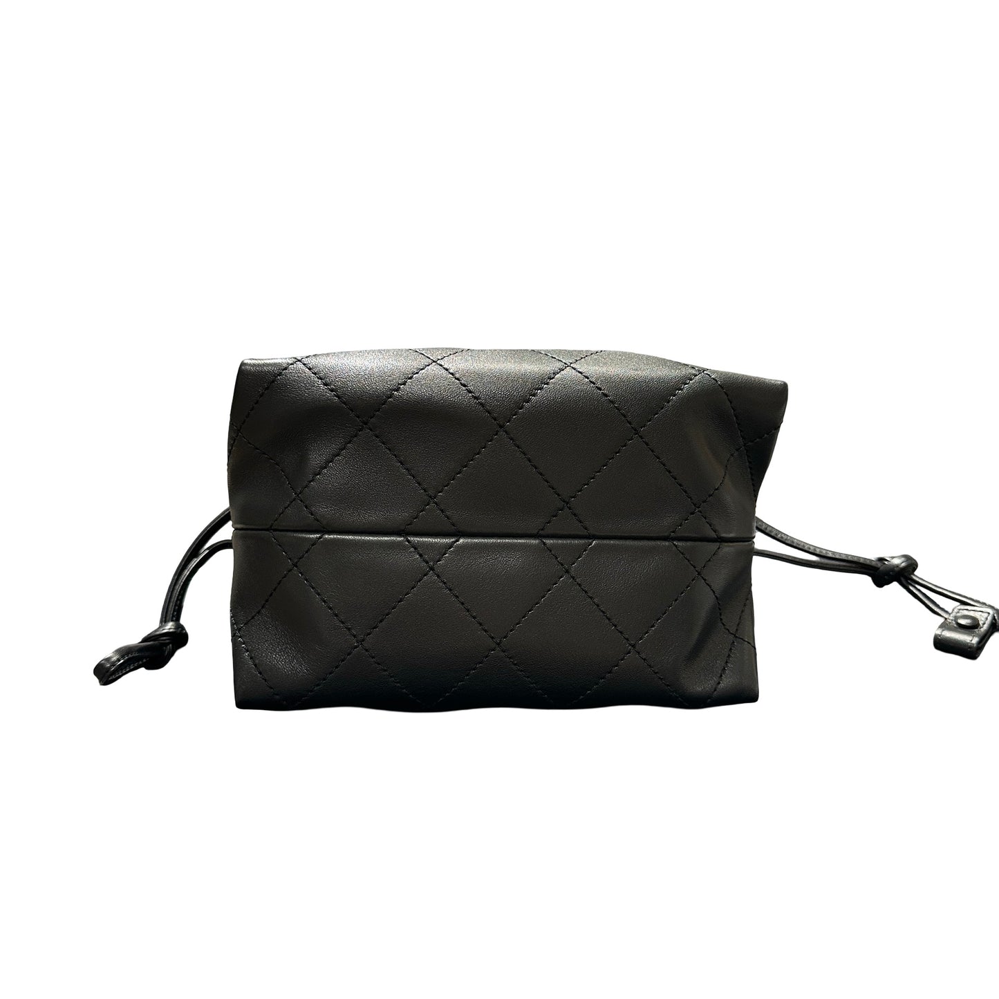 Brand New CHANEL Quilted Leather Gabrielle Hobo Bucket Bag Black Gold