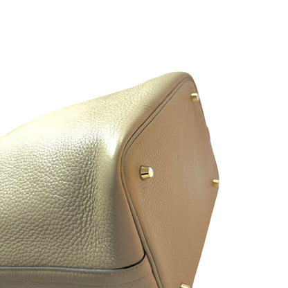 Used HERMÈS TC Picotin 22 Handbag Beige GHW