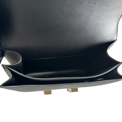 Brand New HERMES Epsom Constance Crossbody Bag Black Silver