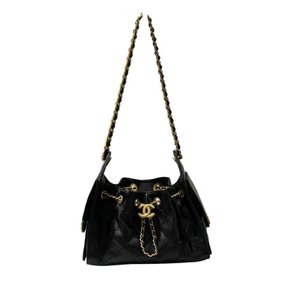 Used Chanel Mini 25 Shoulder Bag Black GHW
