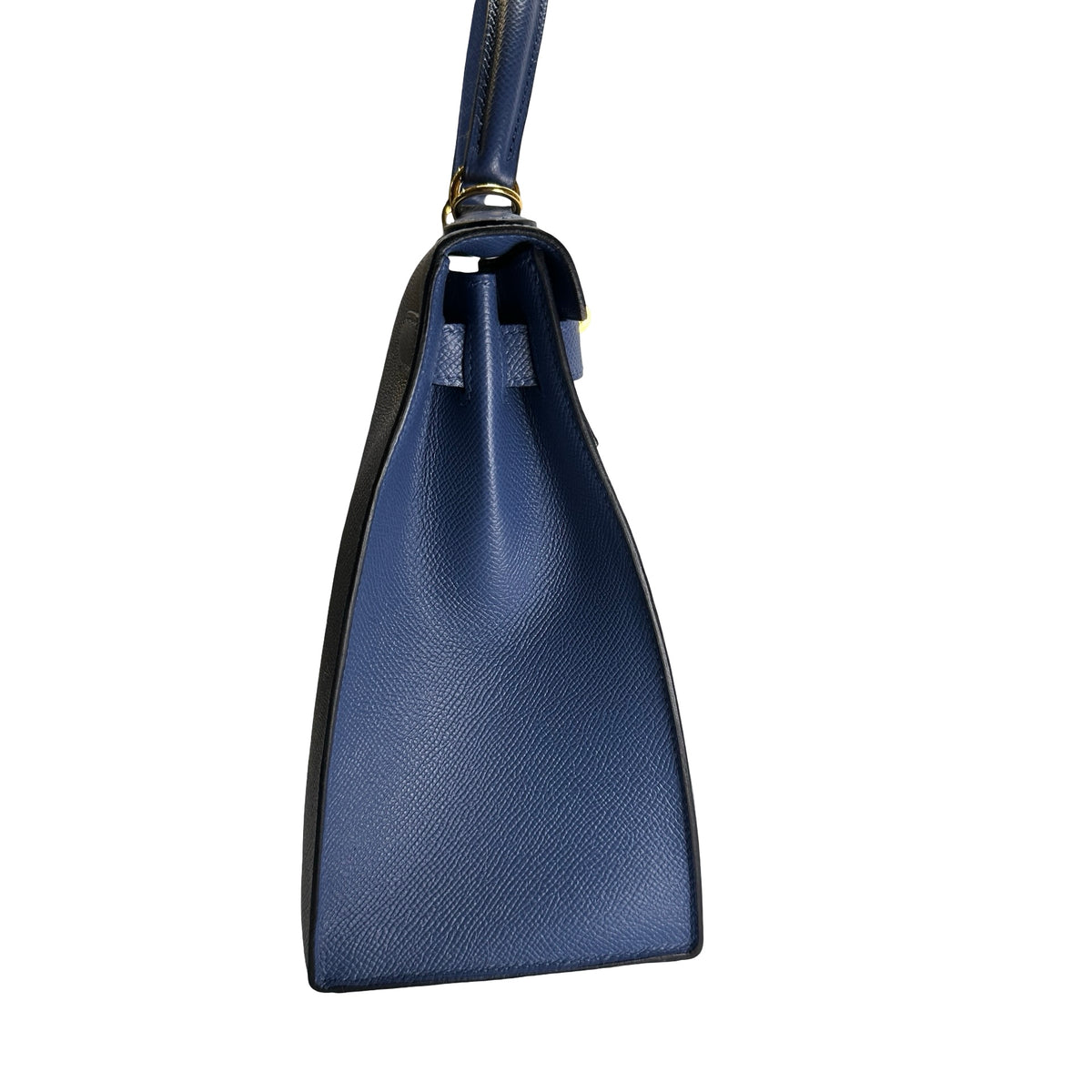 Used HERMES Epsom Kelly 28 with strap Handbag Blue Gold
