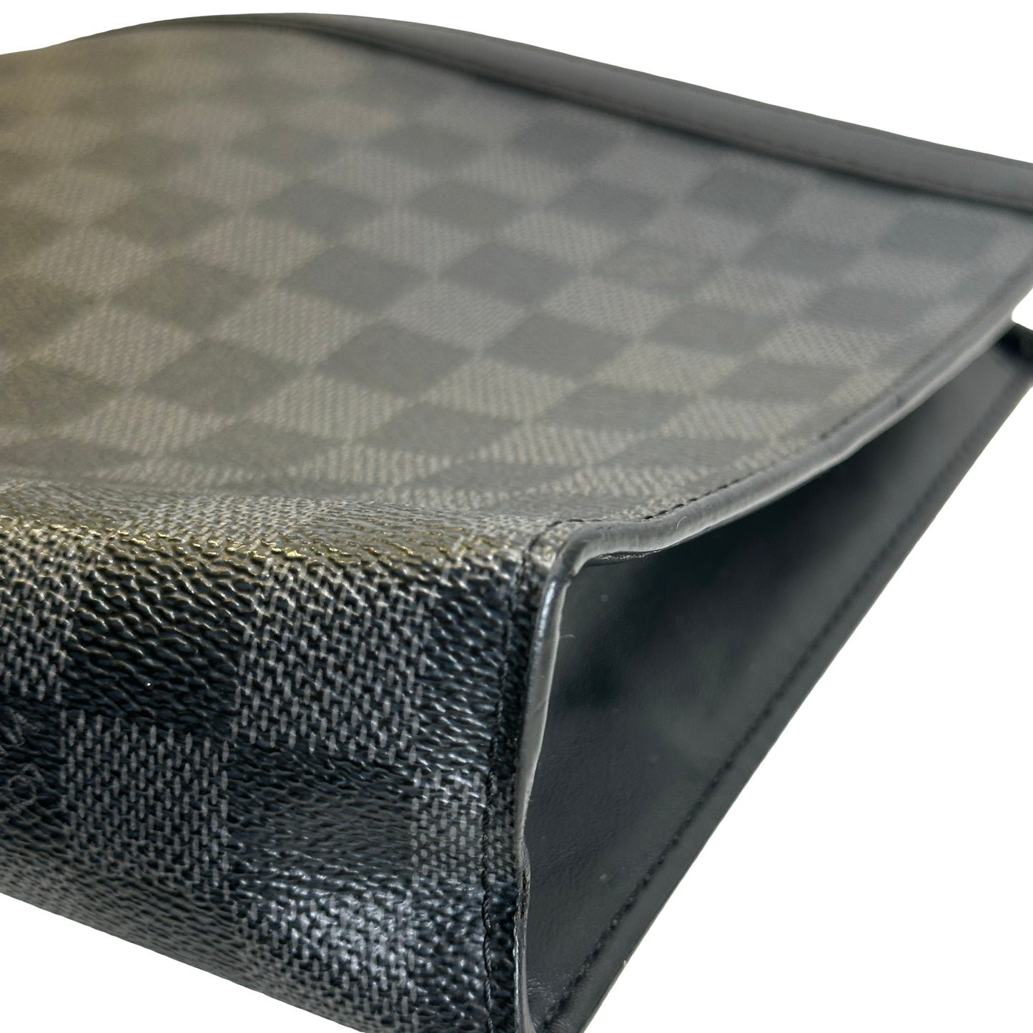 Used LOUIS VUITTON Damier Graphite Canvas Leather Trio Messenger Cross body bag Black Grey
