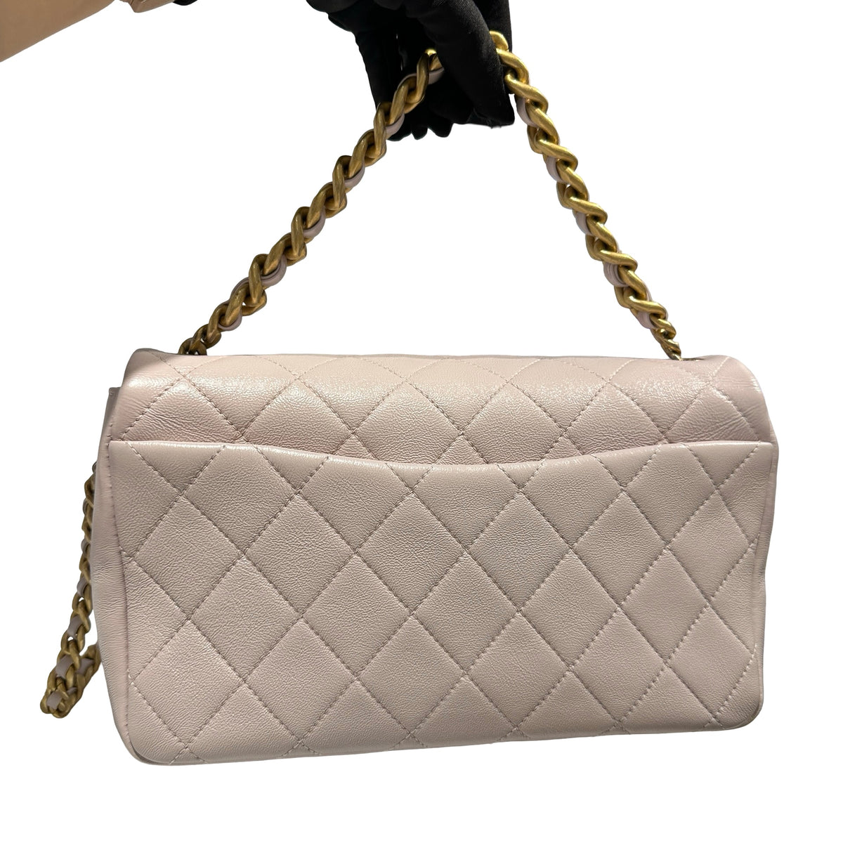 Used CHANEL Quilted Caviar 20B small fashion therapy flap bag Chain Shoulder Bag Light Purple