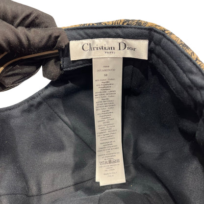 Used DIOR Toile de Jouy Embroidered Toile de Jouy Baseball Cap Hat Beige Black