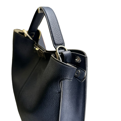 Used FENDI Leather Peekaboo Handbag Navy