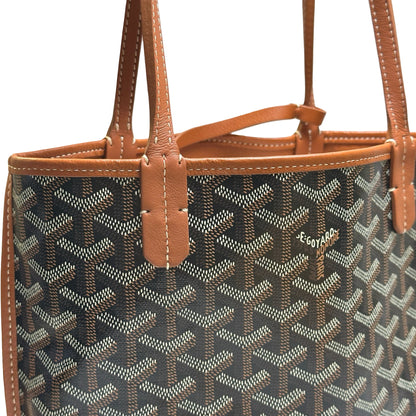 Used GOYARD Goyardine Hobo Tote Bag Black Brown