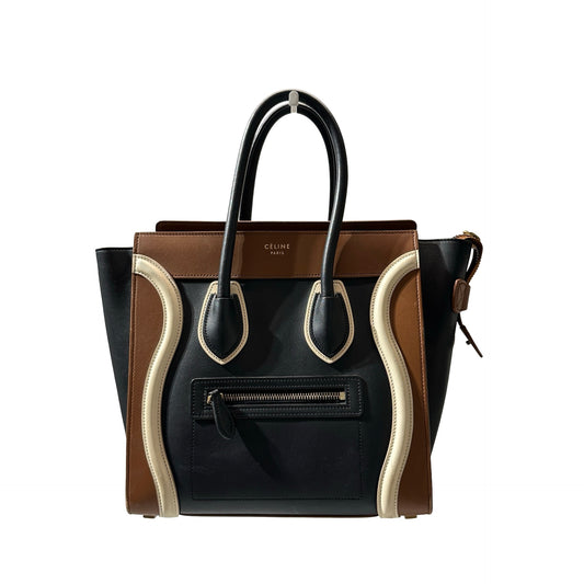 Used CÉLINE LUGGAGE Handbag Brown Black