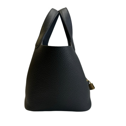 Used HERMES TC Picotin 18 Bucket Bag Grey GHW