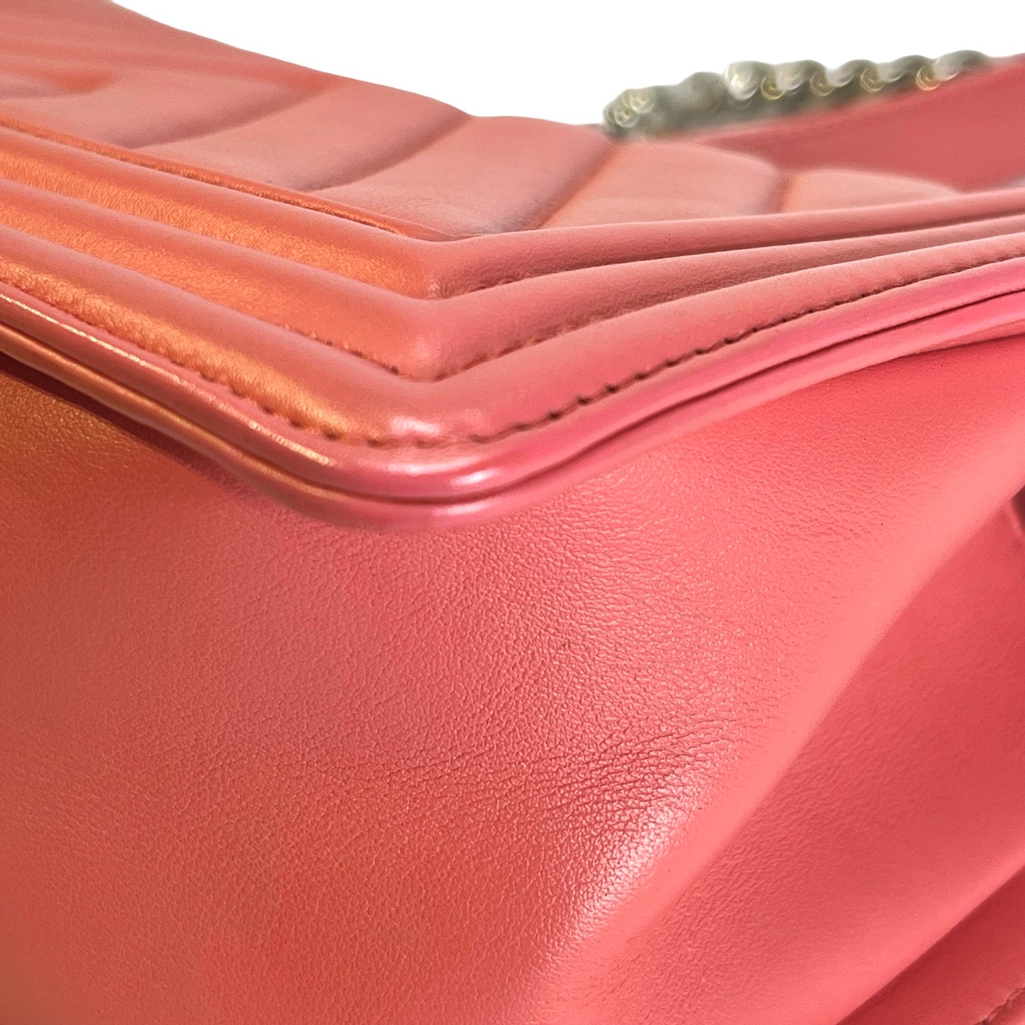 CHANEL Lambskin Boy Shoulder Bag Pink PHW