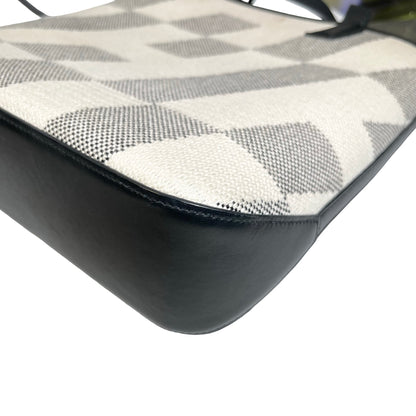 Used HERMÈS Canvas Cabas H En Biais 27 Cross Body Bag Black White