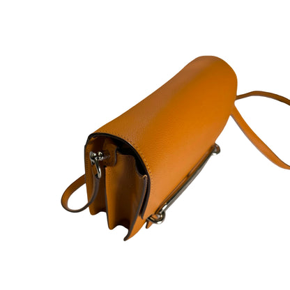 Used HERMES Leather Mini Roulis Crossbody Bag Orange