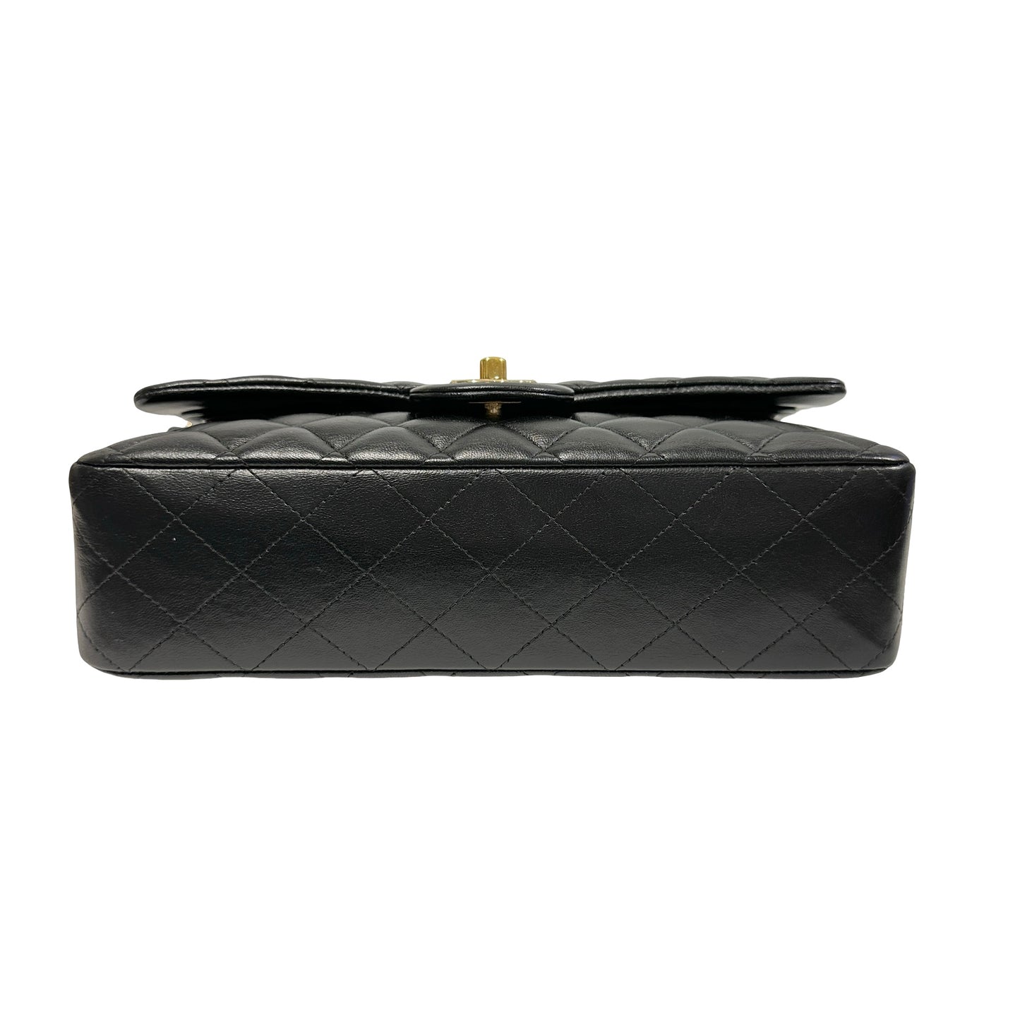 Used Chanel Calfskin Leather CF 25 Shoulder Bag Black GHW