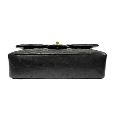 Used Chanel Calfskin Leather CF 25 Shoulder Bag Black GHW