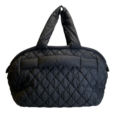 Used CHANEL Quilted Nylon Coco Cocoon Travel Bag Black PHW