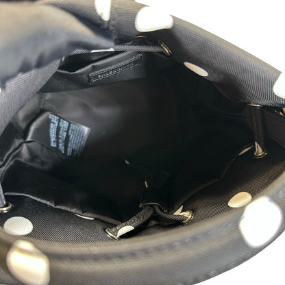 Used BALENCIAGA Polka Dot Wheel Drawstring Bucket Bag Bucket Bag Black White