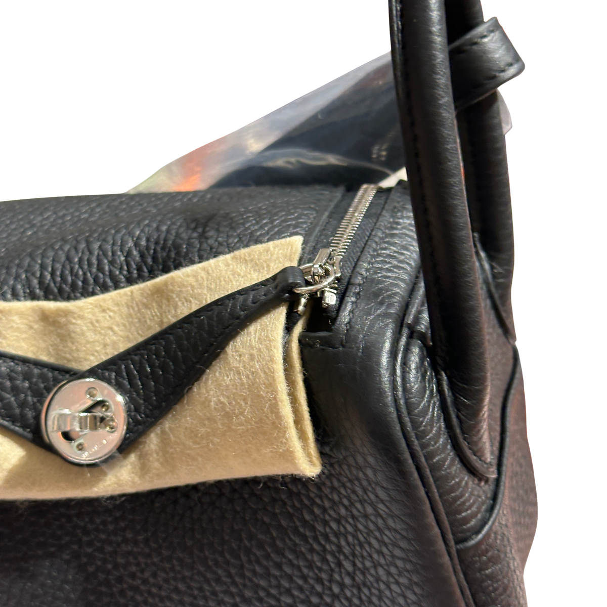 Brand New HERMES Clemence Leather Lindy Mini Handbag Black