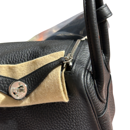 Brand New HERMES Clemence Leather Lindy Mini Handbag Black